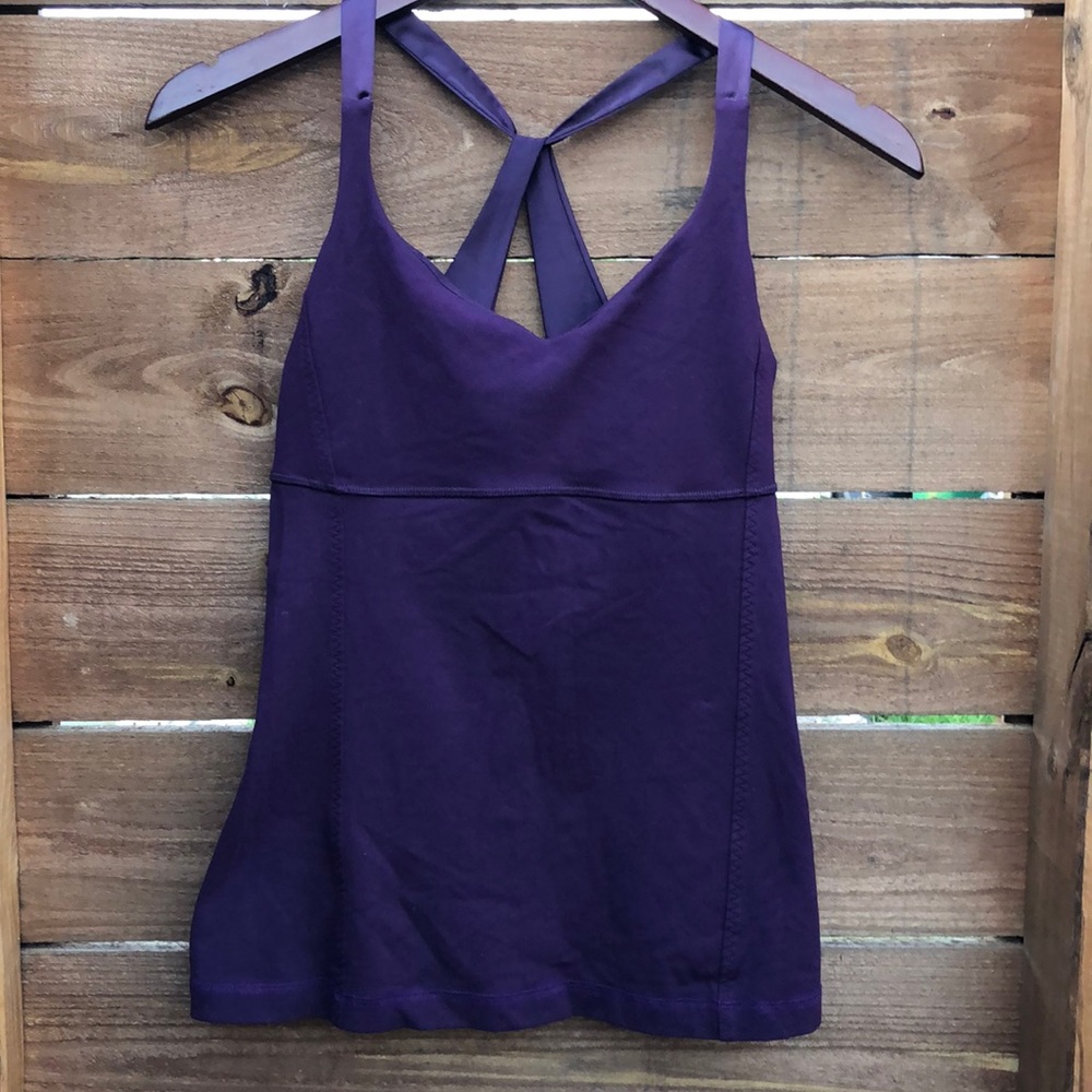 Lululemon Purple Tank top w/ Sateen Crisscross - Picture 1 of 5